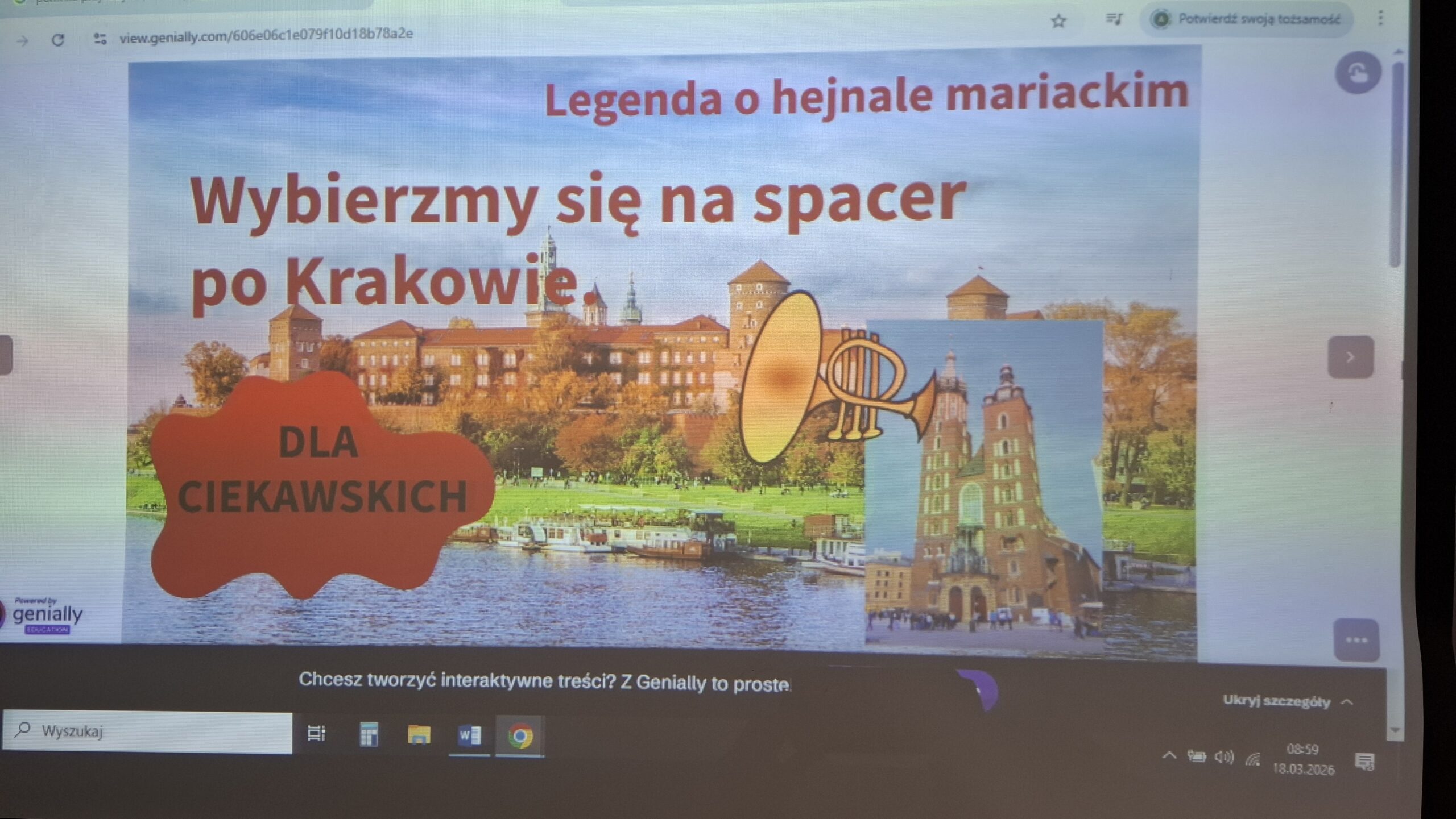 Wirtualne zwiedzanie Krakowa – klasa 2